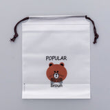 Cartoon bear drawstring for business trip clothes storage bag
